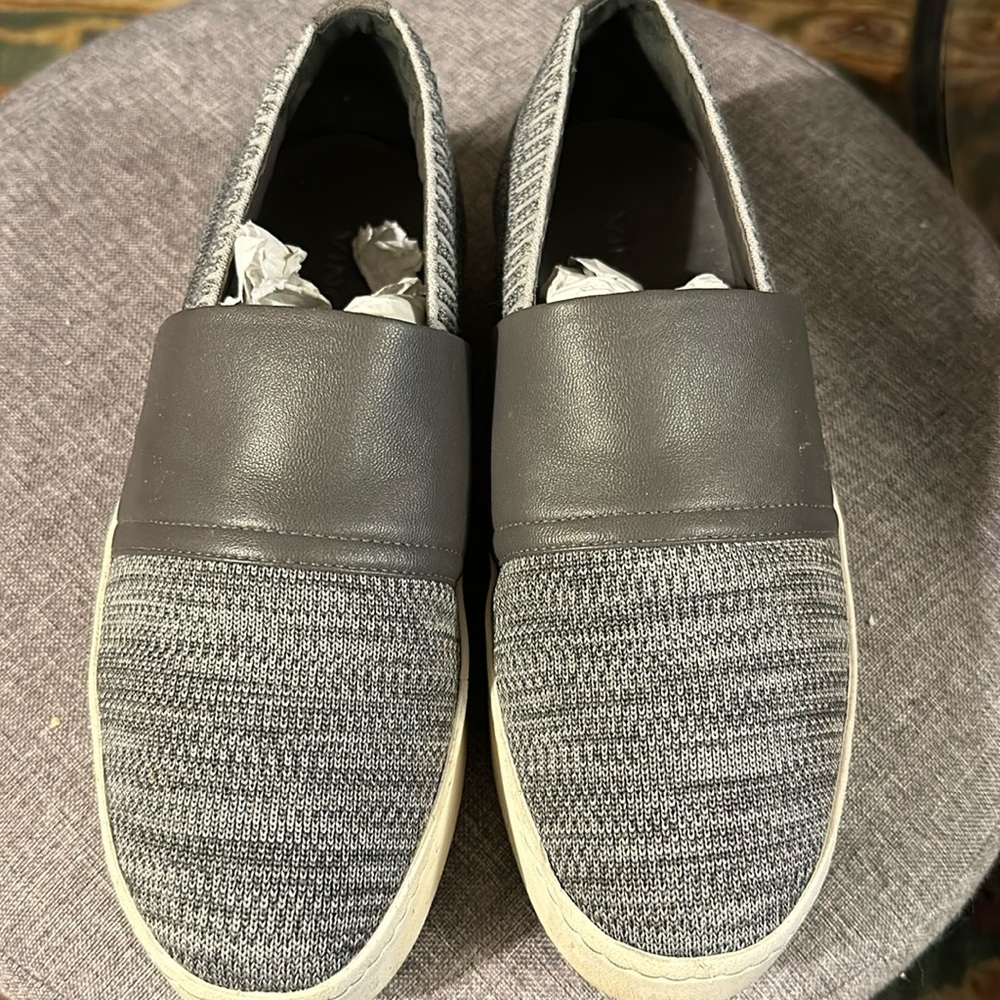 Vince leather & fabric platform sneakers